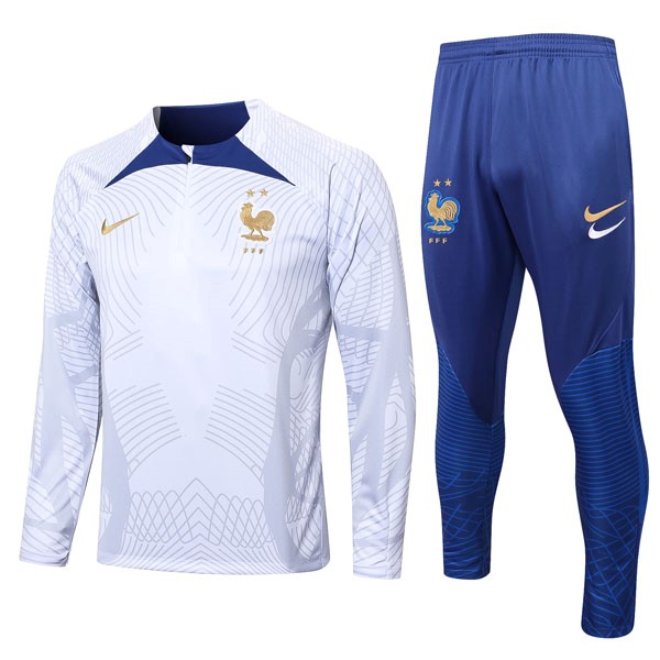 Sweatshirts Frankreich 2022-23 Weiß Blau